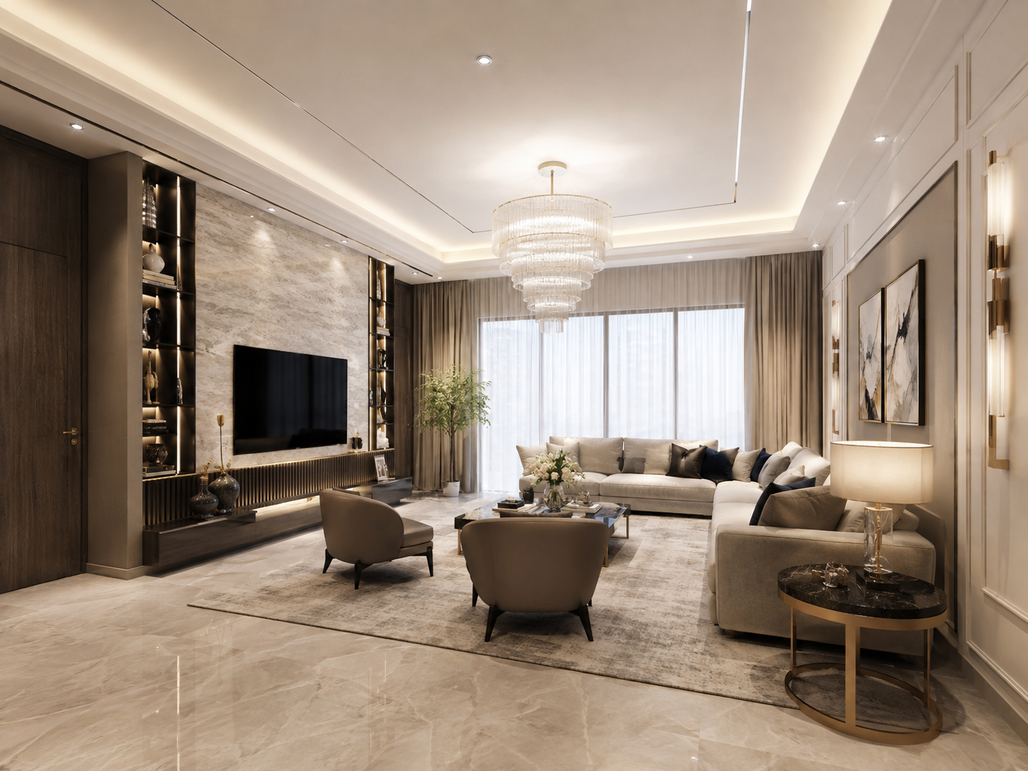Completed living room